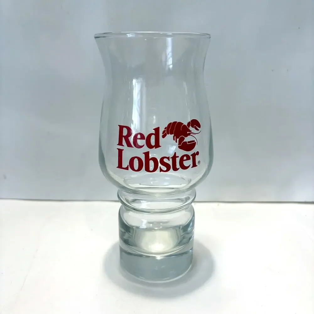 Vintage Red Lobster Hurricane Glasses Set of 3 Restaurant Logo 7